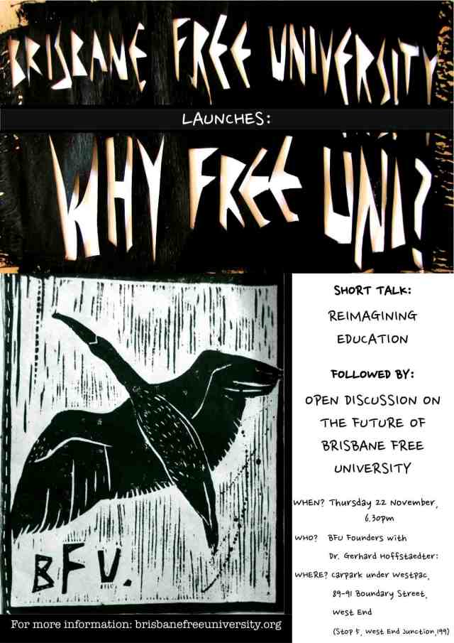 Brisbane Free University set to launch this Thursday!